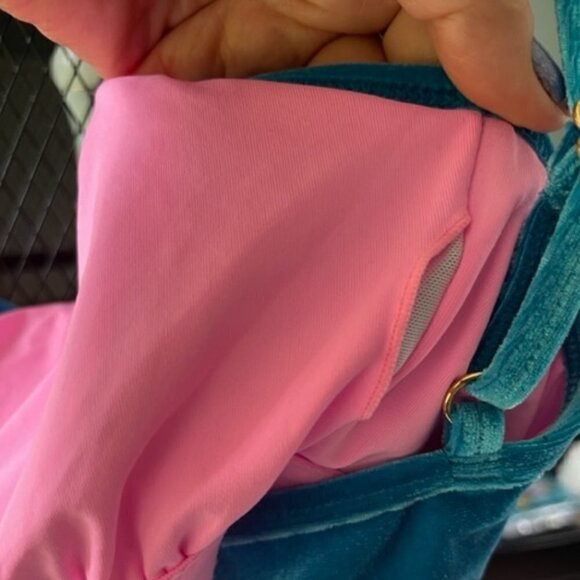 Lilly Pulitzer NWT Luxletic Cassis Bra Tank Top UPF 50+ Teal Bay Sixe Medium - Picture 9 of 13